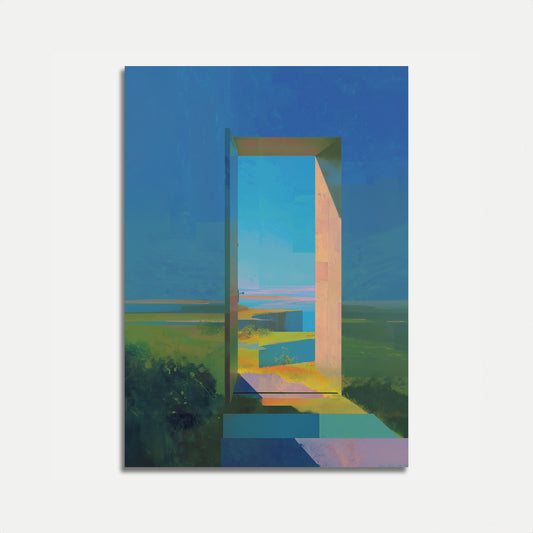 Geometric Landscape Portal Poster