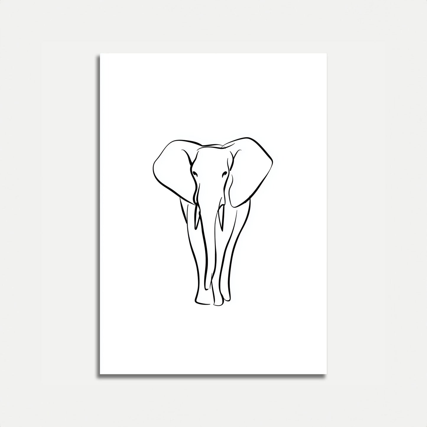 Minimalist Elephant Line Art Poster