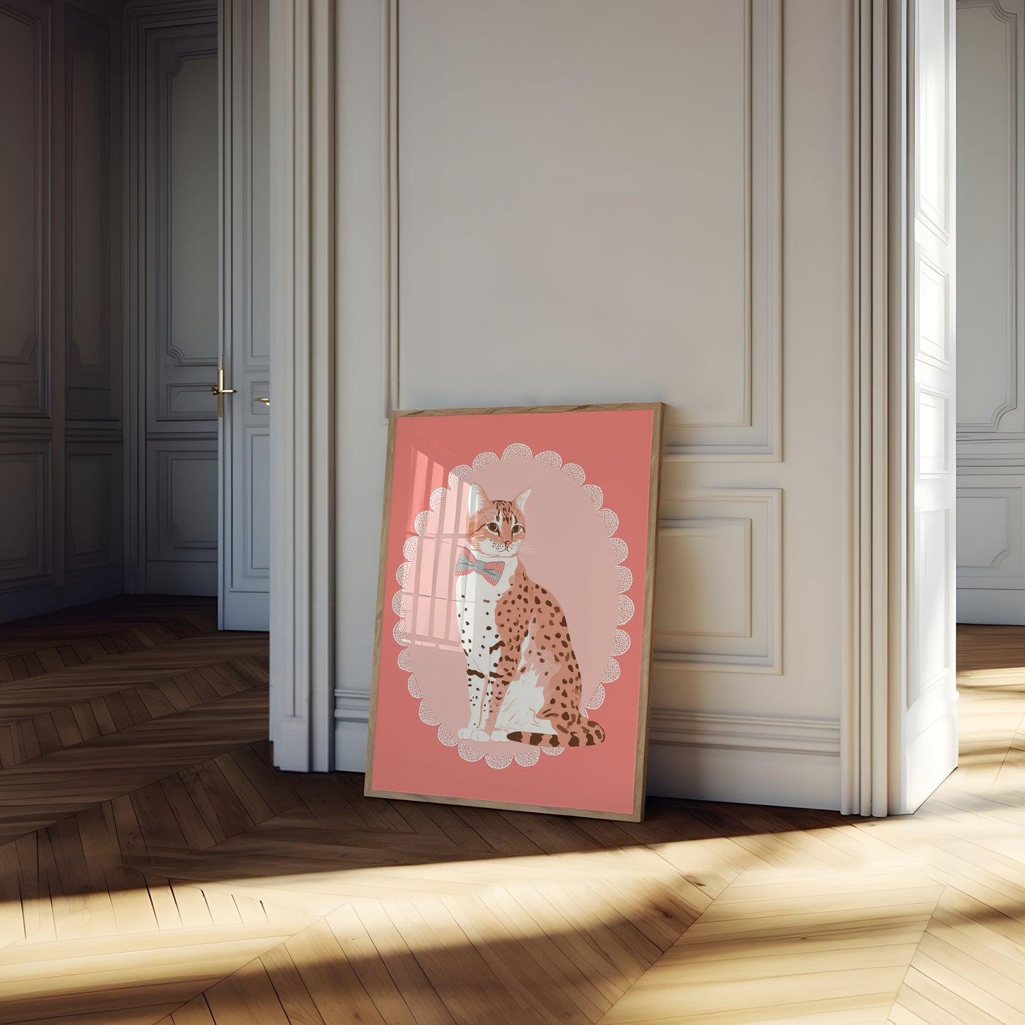 Elegante Katze mit Fliege Poster