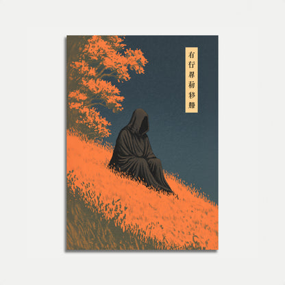 Póster de Figura Contemplativa en Paisaje Otoñal