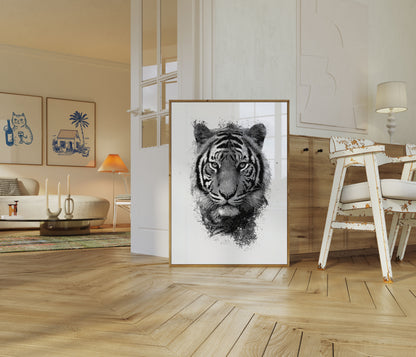 Intense Tiger Sketch Poster