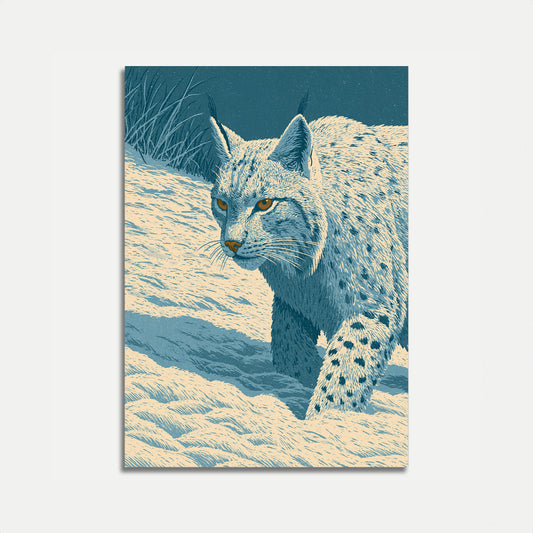 Mountain Lion in Snow Poster