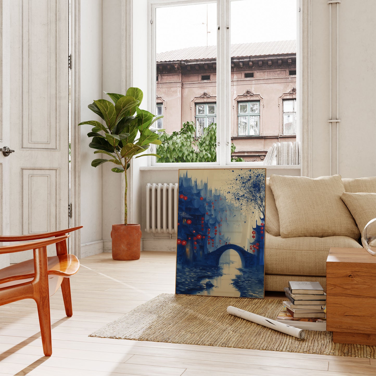 Lantern City Night Poster