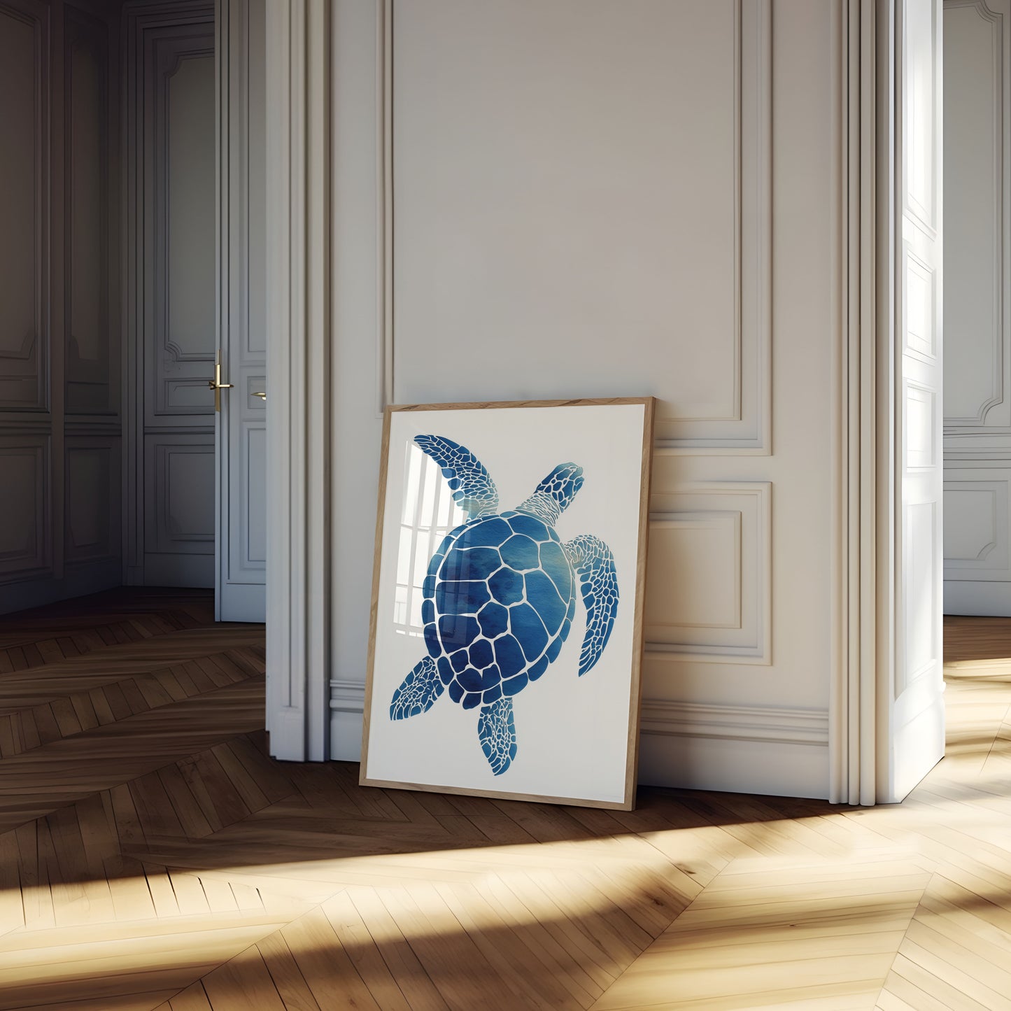 Blue Sea Turtle Ocean Poster