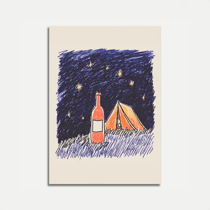 Starry Night Camping Poster