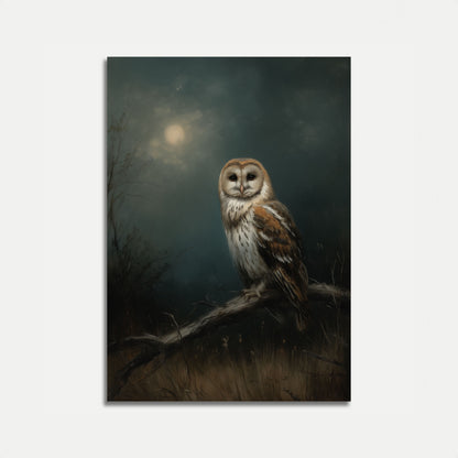 Moonlit Owl in Darkness Poster