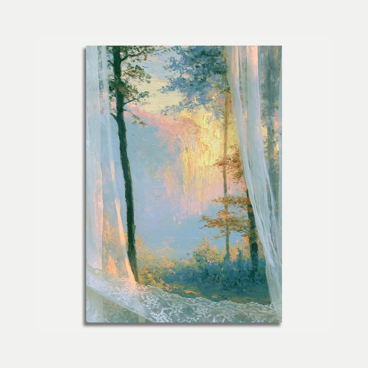 Serene Forest River Landscape Poster