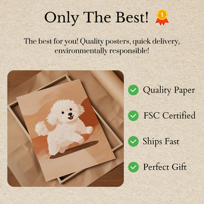 Surfing Bichon Frise Dog Poster