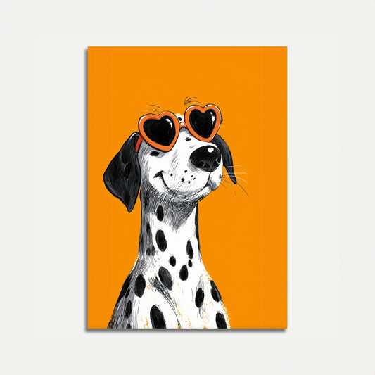 Cool Dalmatian Heart Sunglasses Poster
