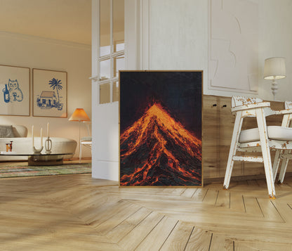 Póster de Noche de Volcán en Erupción