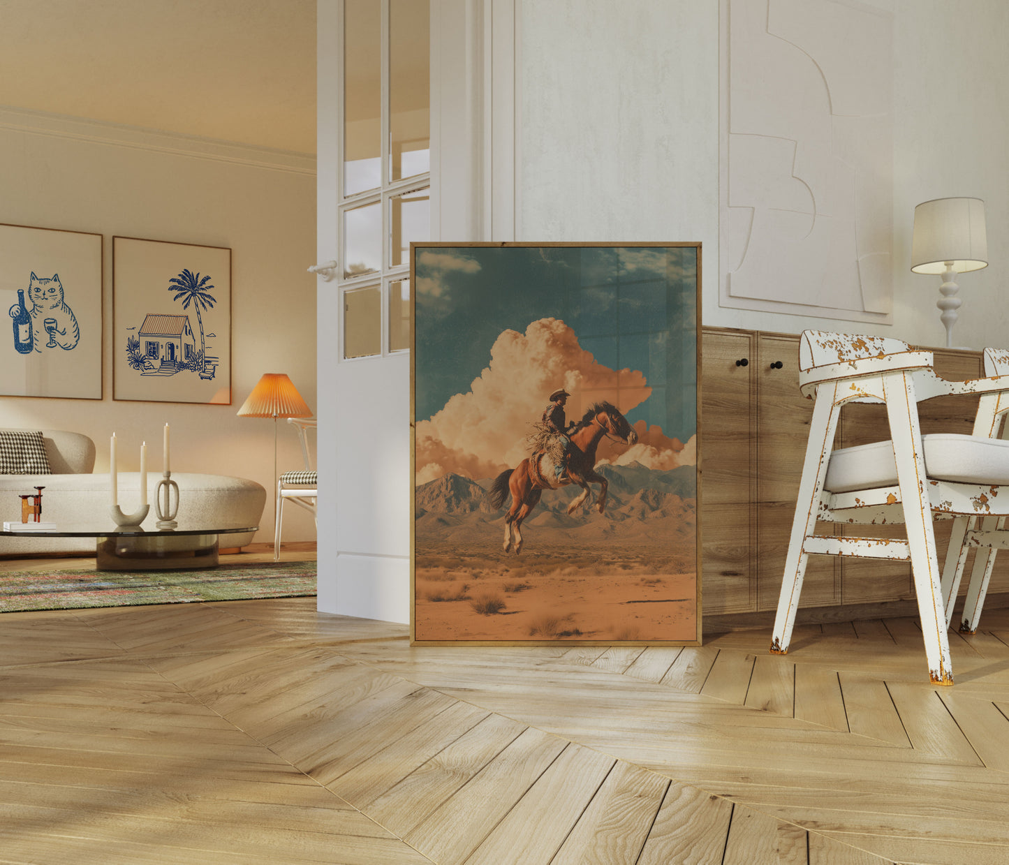 Desert Cowboy Thunder Poster