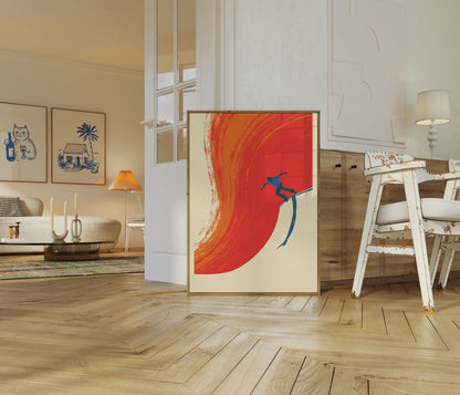 Surfer Riding Ocean Wave Poster