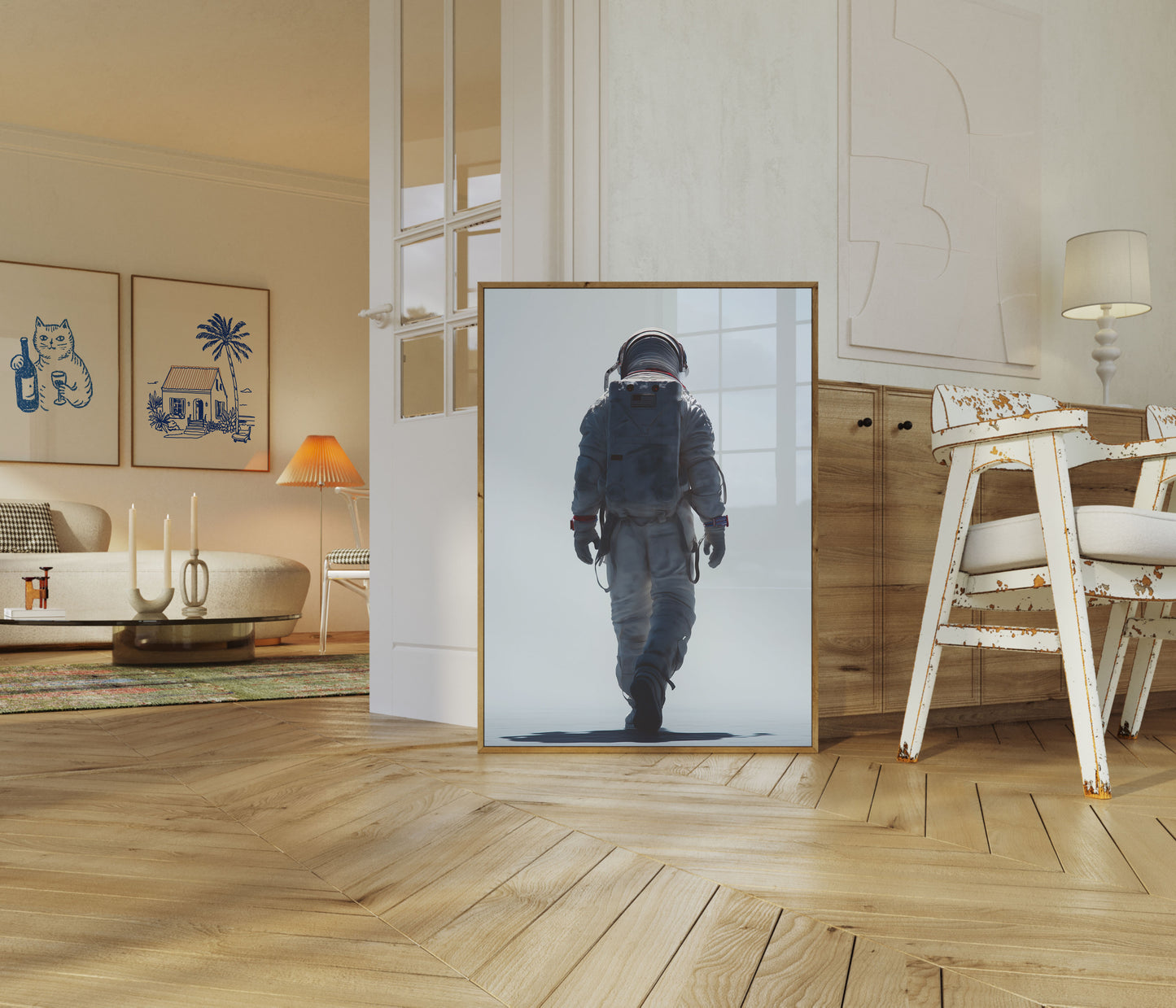 Lone Astronaut Space Walk Poster