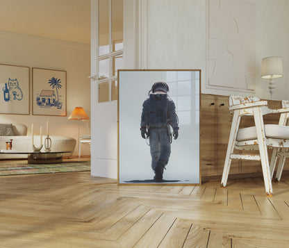 Lone Astronaut Space Walk Poster