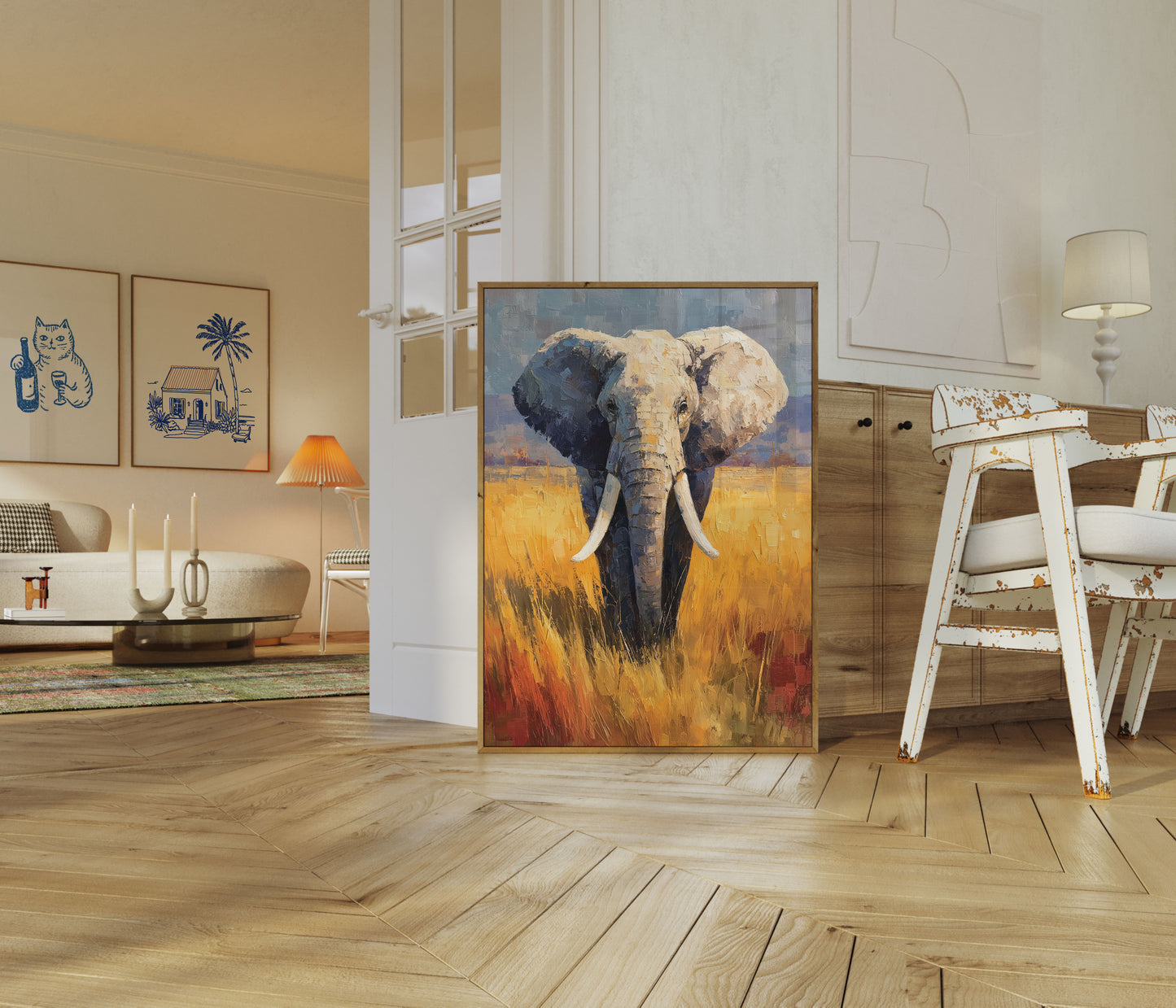 Majestic Elephant Savanna Poster