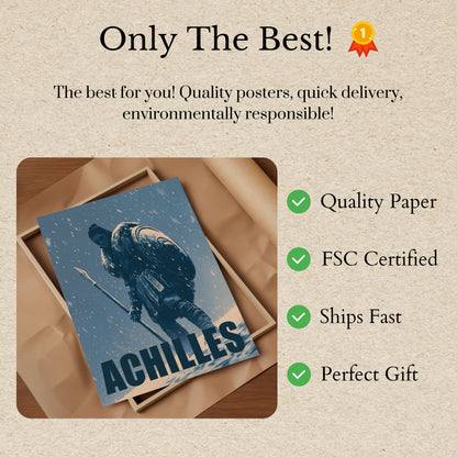 Achilles Warrior in Snow Poster