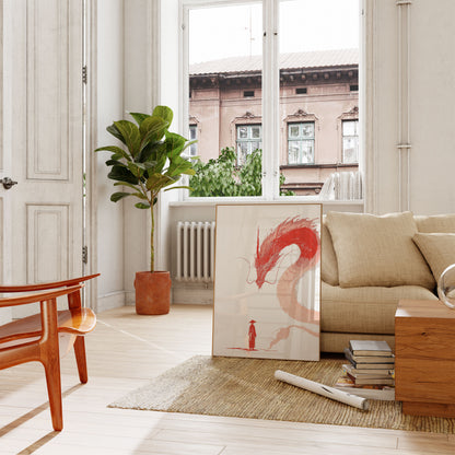 Póster del guardián del dragón carmesí