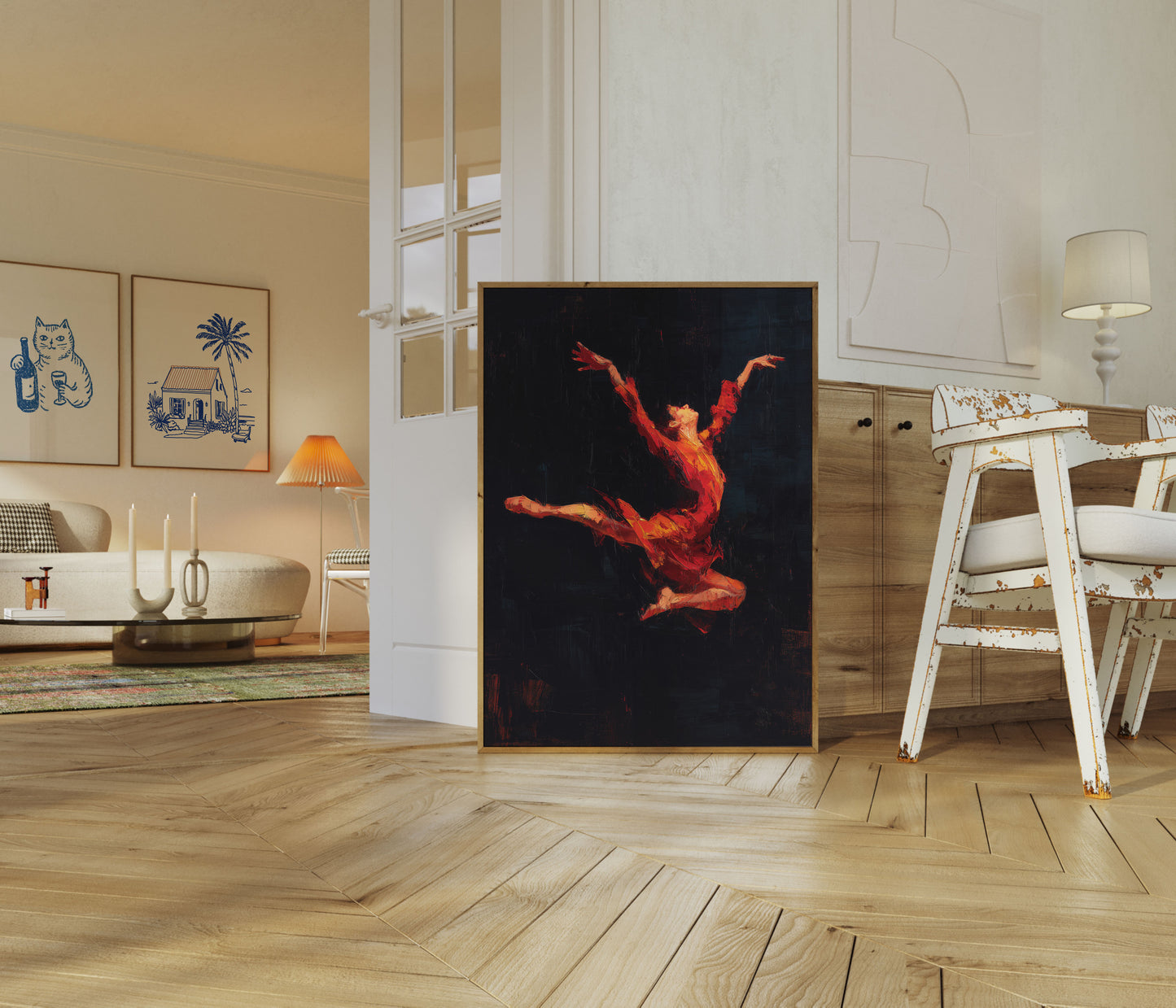 Danseres in Rood Bewegingsposter