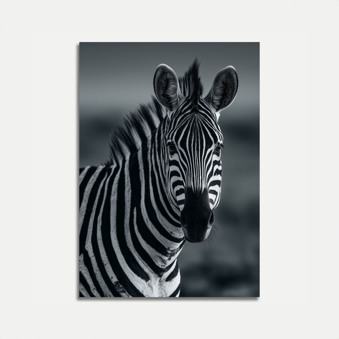 Black and White Zebra Portrait Poster