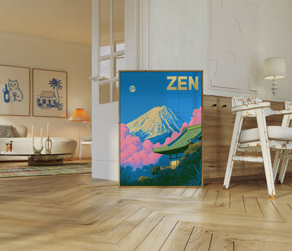 Mount Fuji with Cherry Blossoms Poster