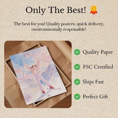 Pink Snow Mountain Joy Poster