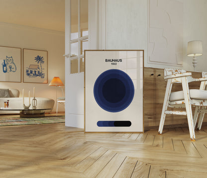 Bauhaus Blue Geometric Poster