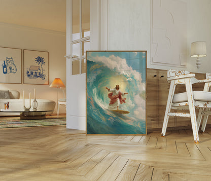 Holy Surfing Savior Epic Poster