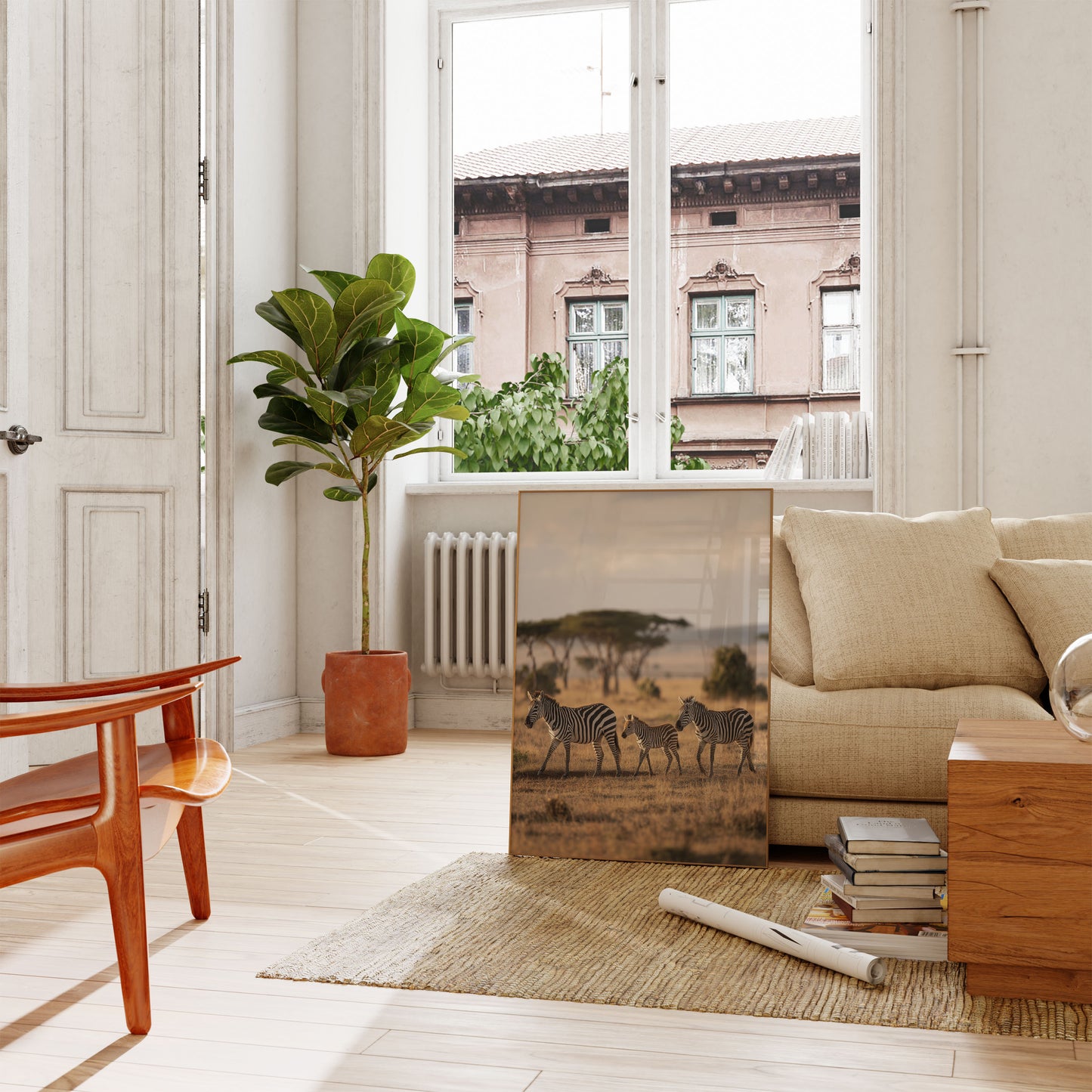 African Zebra Family Wilderness Poster