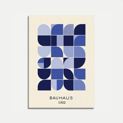 Geometric Bauhaus Blue Poster