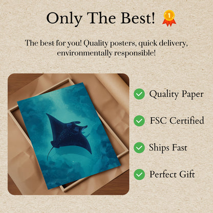 Graciøs Manta Ray Ocean Plakat
