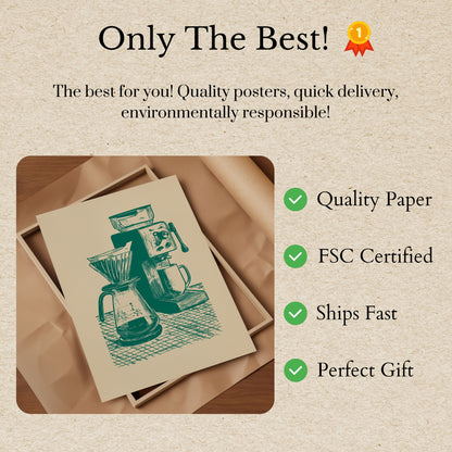 Vintage Coffee Brewing Poster