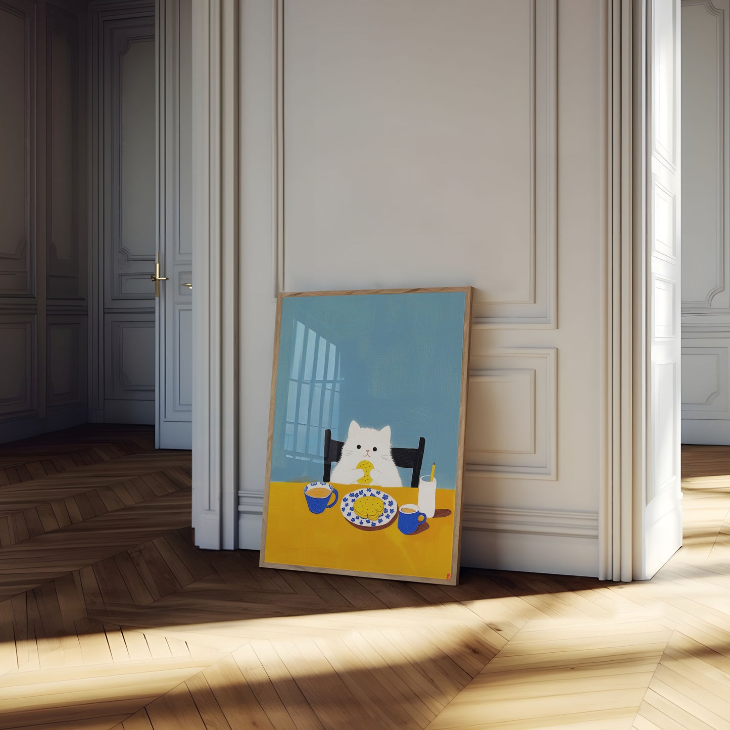 Cute Cookie Cat Breakfast Poster