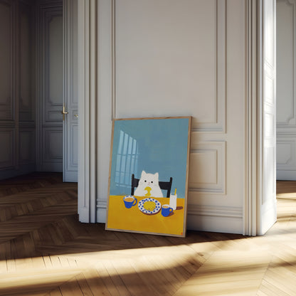 Cute Cookie Cat Breakfast Poster
