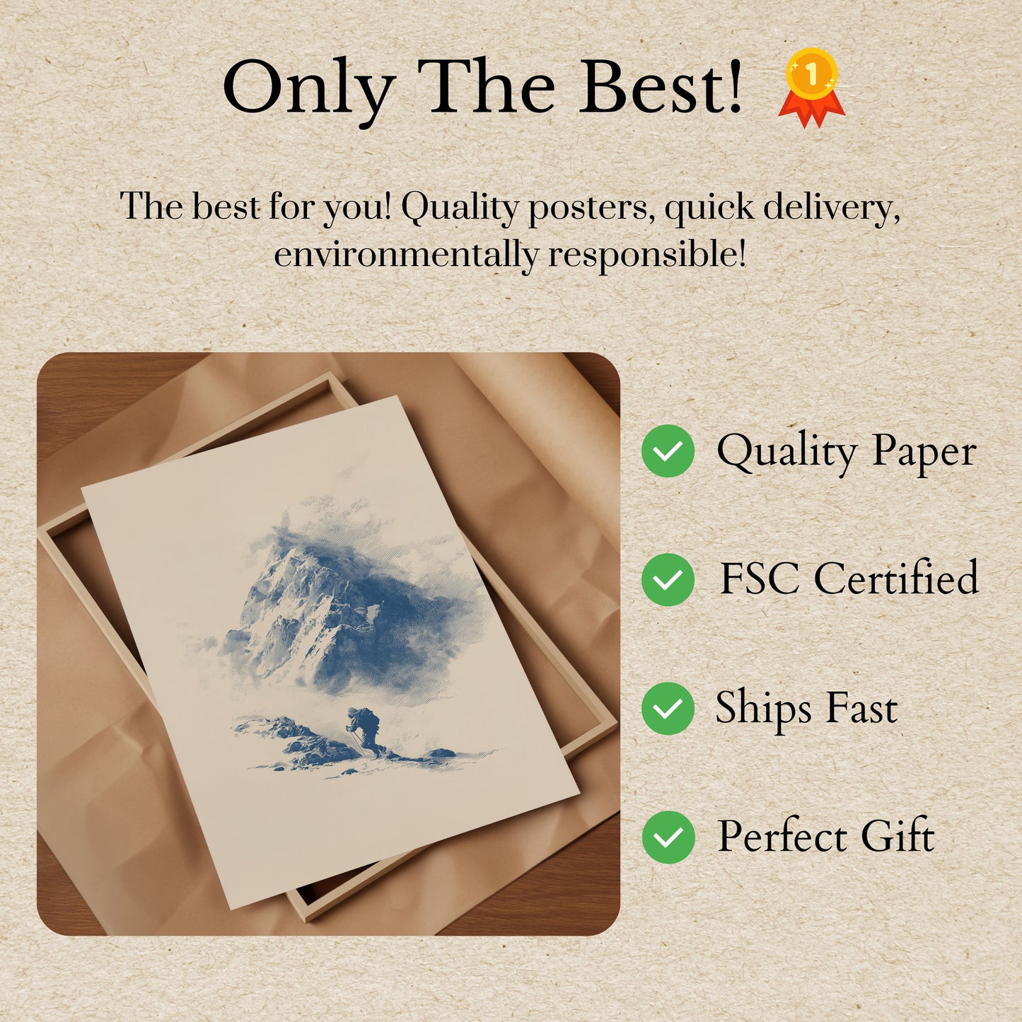 Solitary Mountain Climber Poster