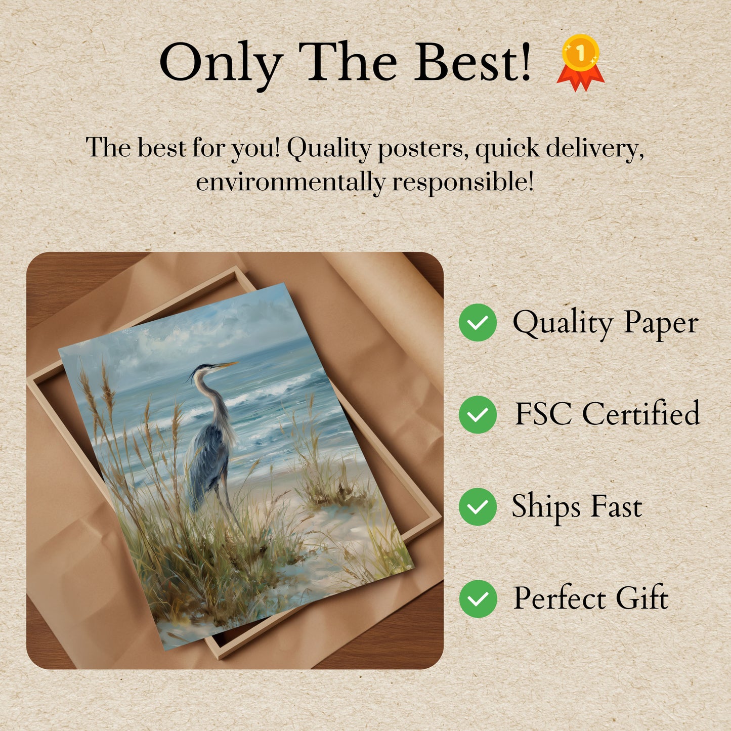 Pôster Costeiro da Garça-Azul-Grande