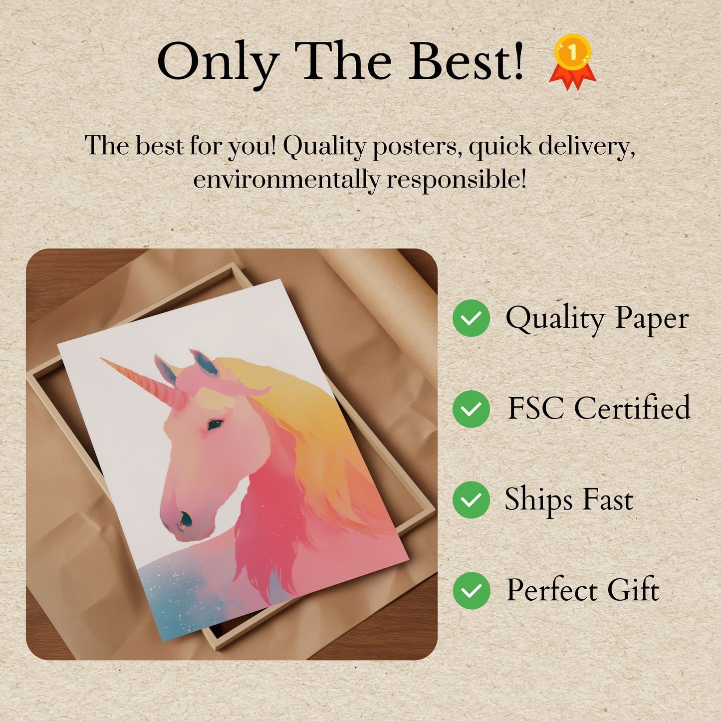 Poster Unicorno Magico Pastello
