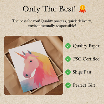 Poster Unicorno Magico Pastello