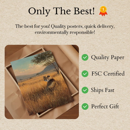 Golden Savanna Cheetah Poster
