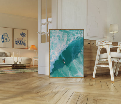 Surfer auf der Welle Poster