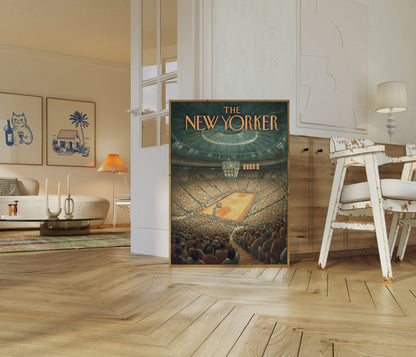 Packed Basketball Arena New Yorker Poster