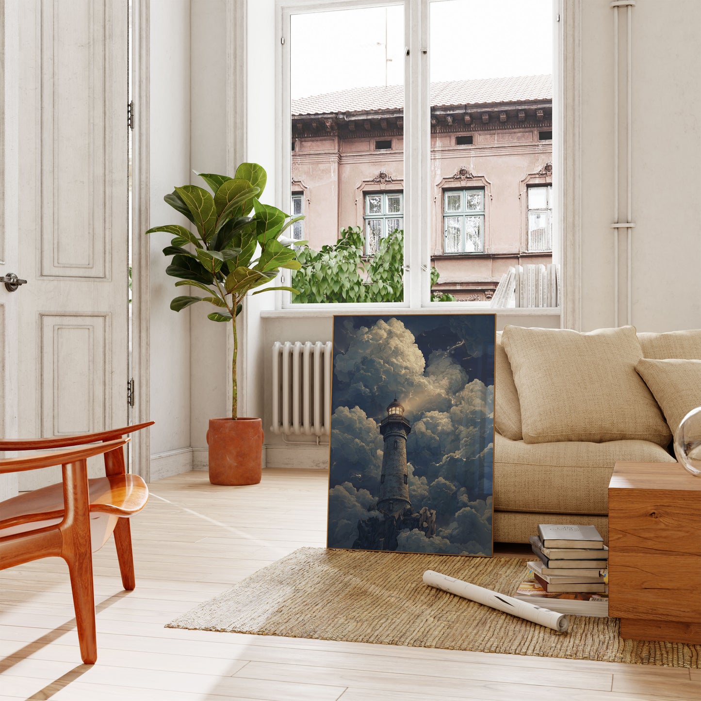 Stormy Lighthouse Beacon Poster