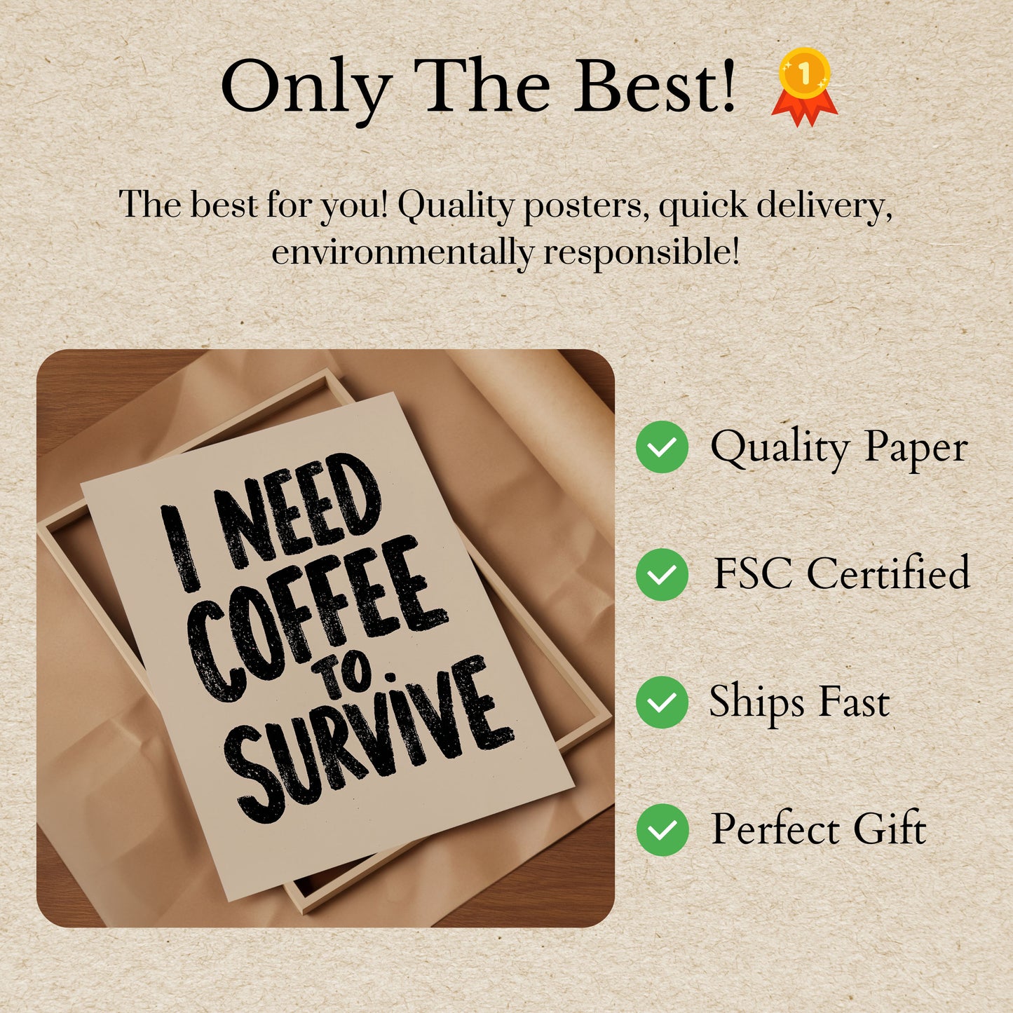 I Need Coffee to Survive Poster