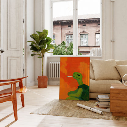Coole Schildpad Rokende Poster
