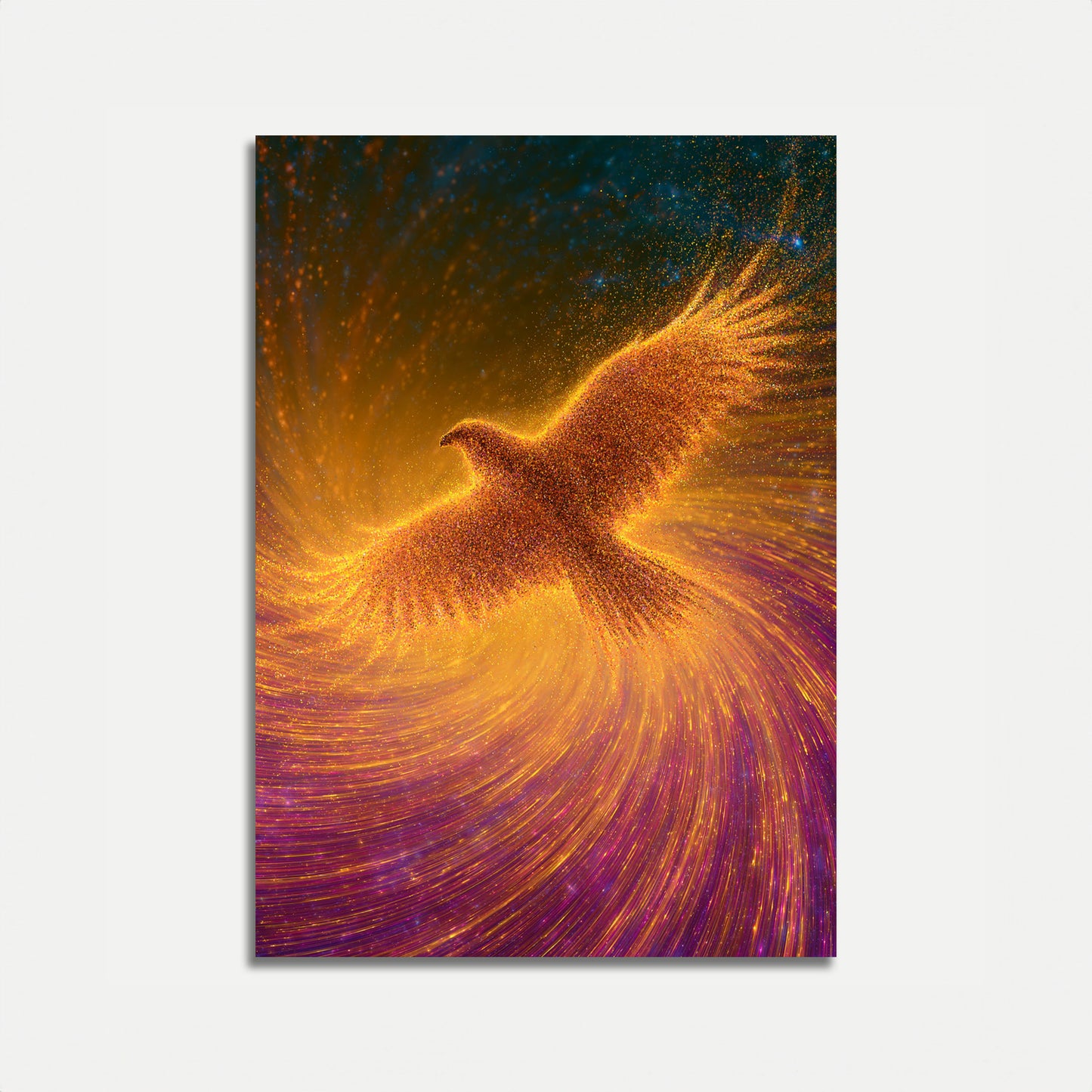 Phoenix Rising Golden Wings Poster
