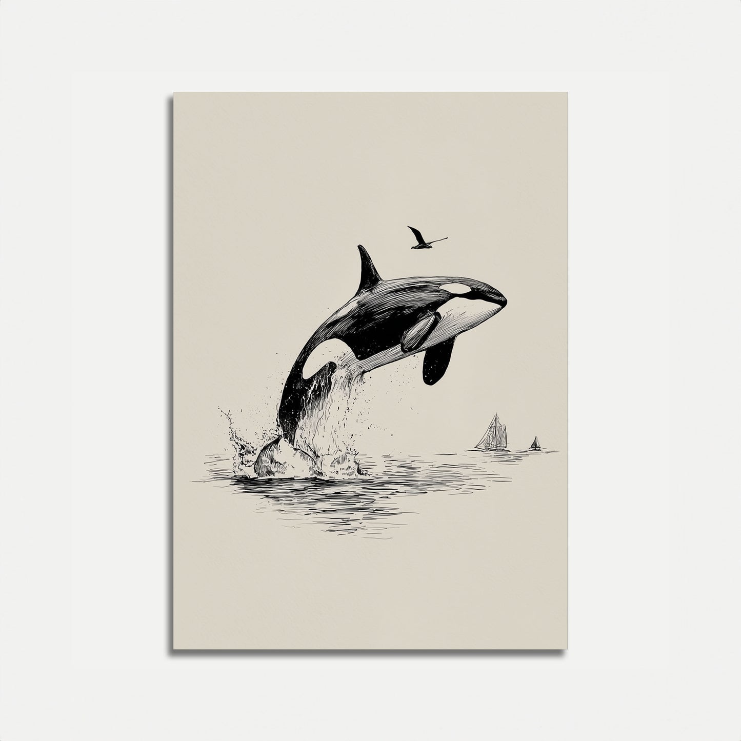 Majestic Orca Ocean Leap Poster