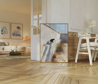 Svart Katt Urbana Utforskningar Affisch