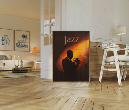 Jazz Musiker Silhuet Plakat