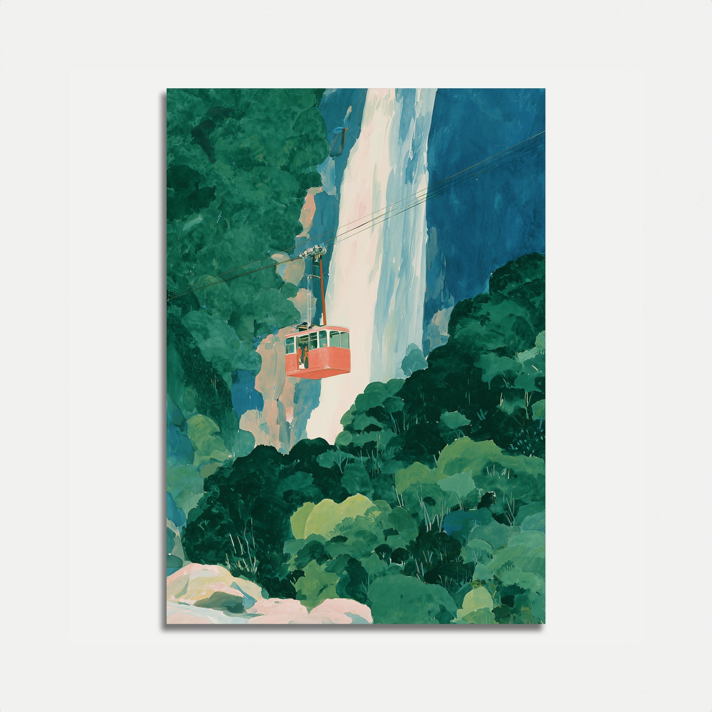 Mountain Cable Car Landscape Poster