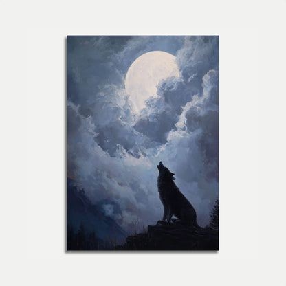 Moonlit Wolf Howl Poster