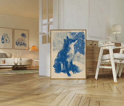 Corgi Looking Up Poster